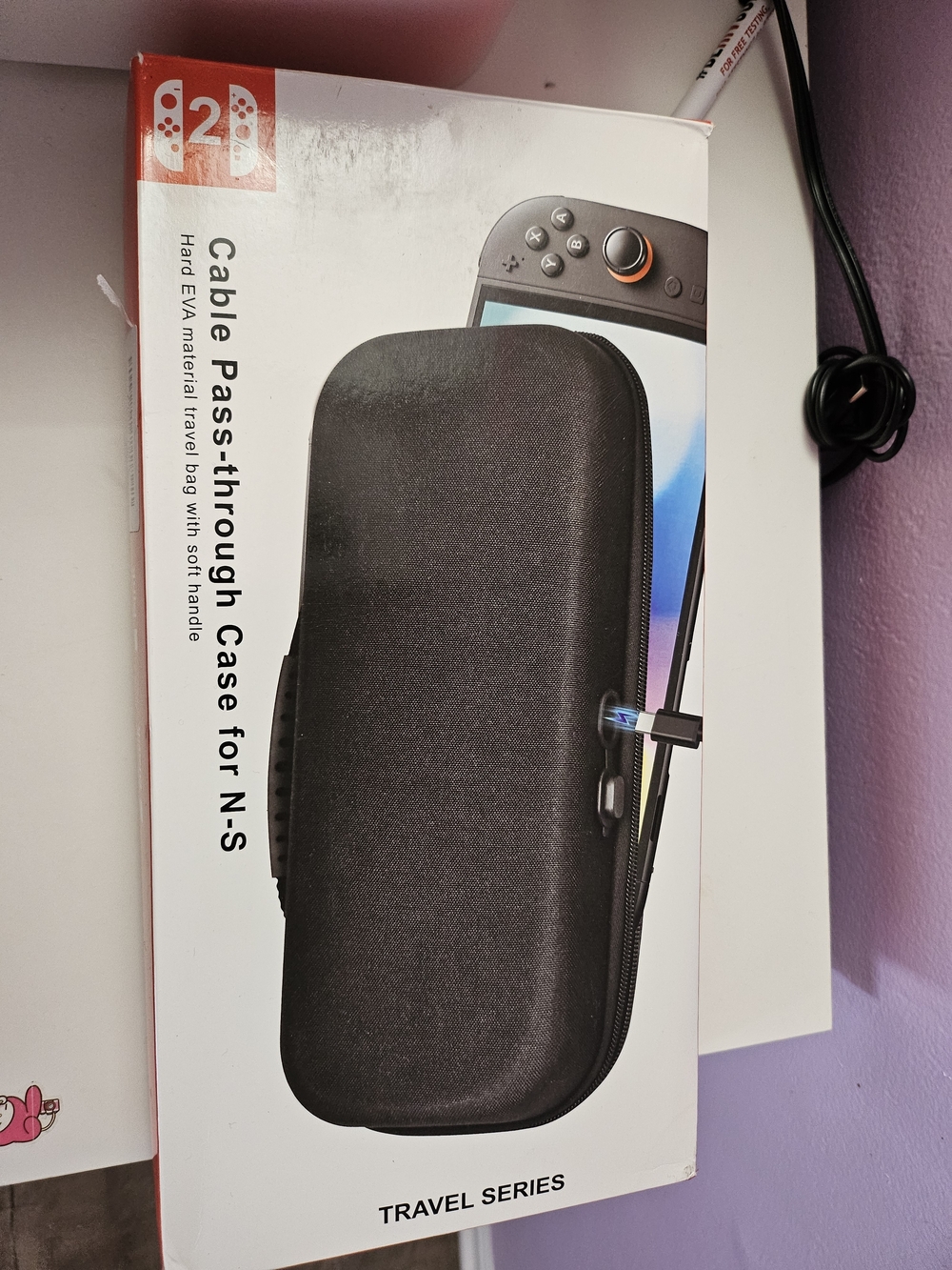 Black Travel Series Cable Pass-through Case for Nintendo Switch